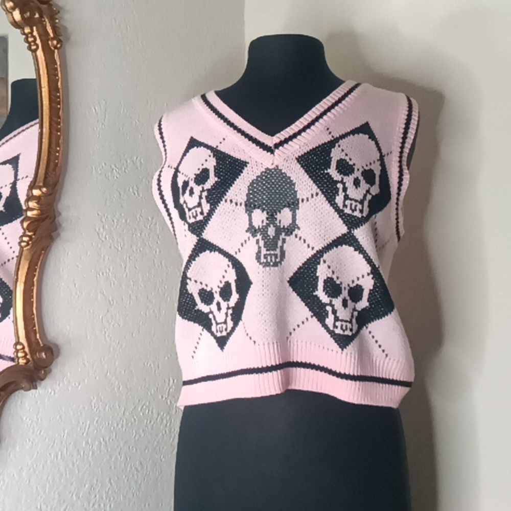 Preppy Pink Sleeveless Vest